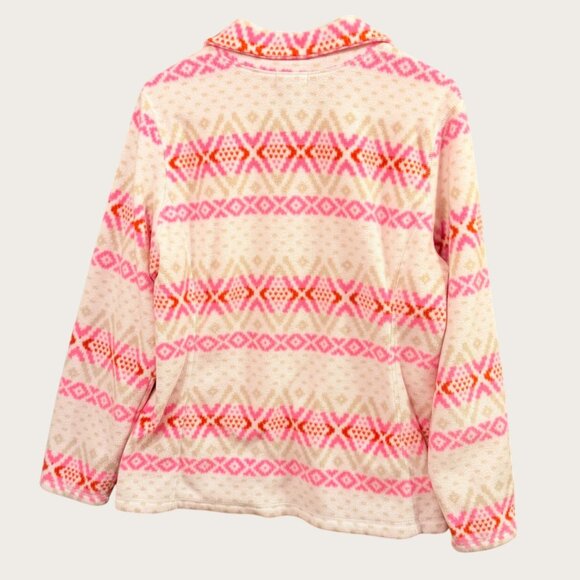 Lot of 2 Old Navy Womens Full Zip Fleece Jacket Fuchsia Pink Print Size Large - Picture 3 of 7